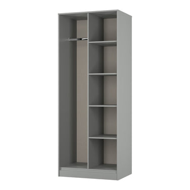 Diamond Open Wardrobe in Dusk Grey, angled view