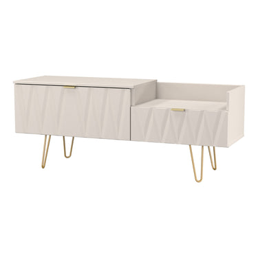 Diamond Split Level TV Unit in Kashmir Matt, angled view