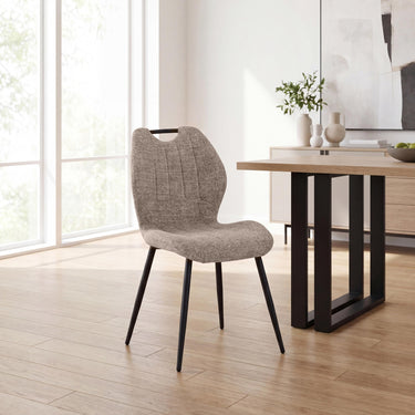 Dion Fabric Dining Chair - Honey – styled in a dining room