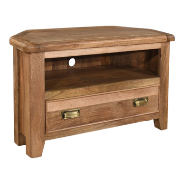 Dunmore Mango Wood Corner TV Unit - view 2