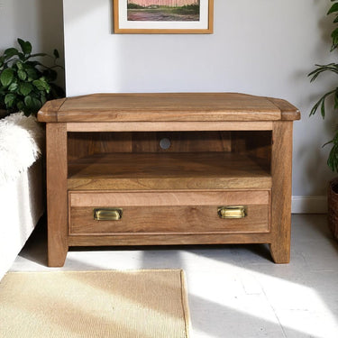 Dunmore Mango Wood Corner TV Unit - view 4