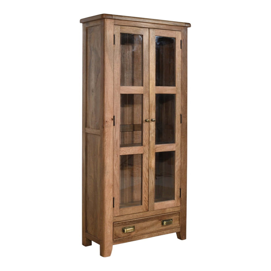 Dunmore Mango Wood Glazed Display Cabinet