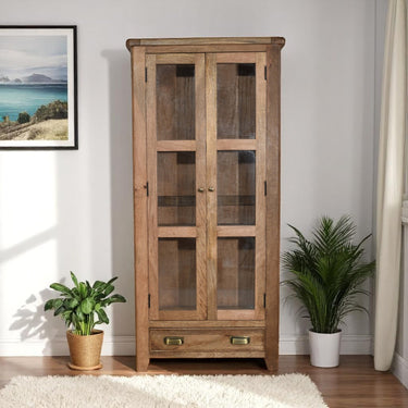 Dunmore Mango Wood Glazed Display Cabinet - view 3