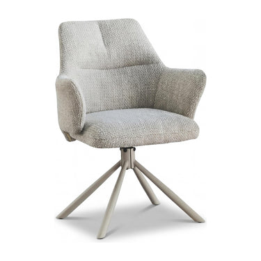 Gianna 2.4m Extending Ivory Travertine Effect Dining Table & 4 Monza Grey Swivel Chairs Dining Set – the dining chair