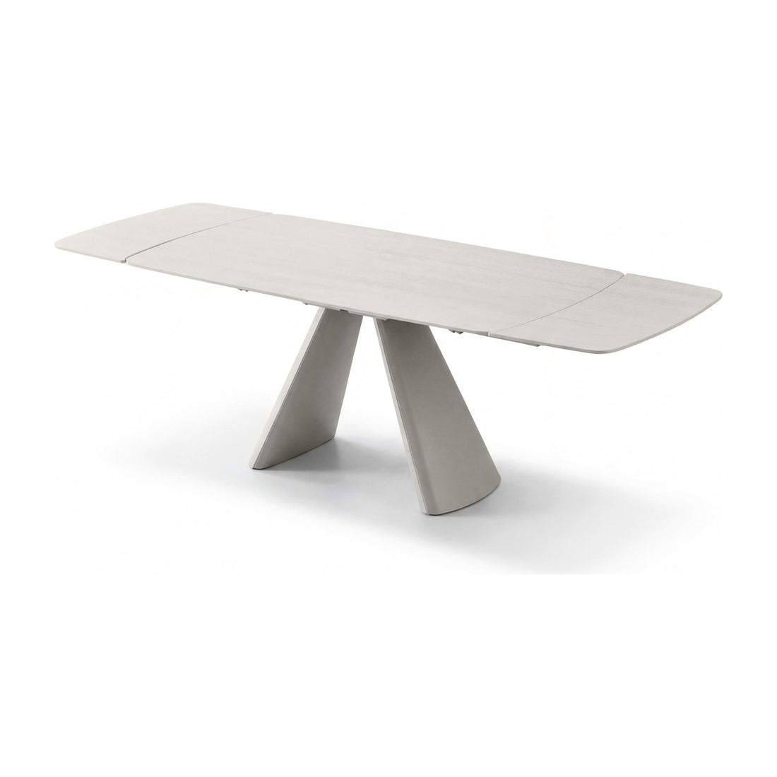Gianna 2.4m Extending Ivory Travertine Effect Dining Table – studio view 1