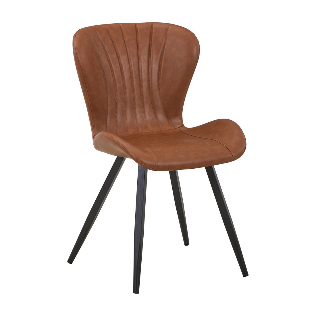Harlan Leather Effect Dining Chair - Tuscan Tan – studio view 1