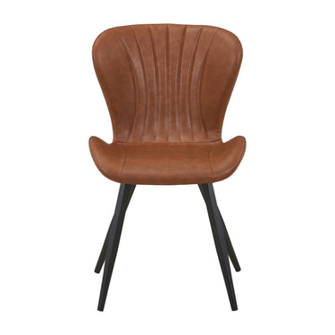 Harlan Leather Effect Dining Chair - Tuscan Tan – studio view 2