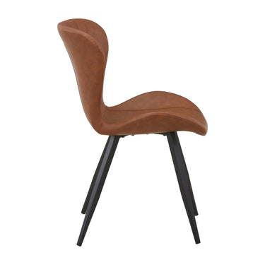 Harlan Leather Effect Dining Chair - Tuscan Tan – studio view 3