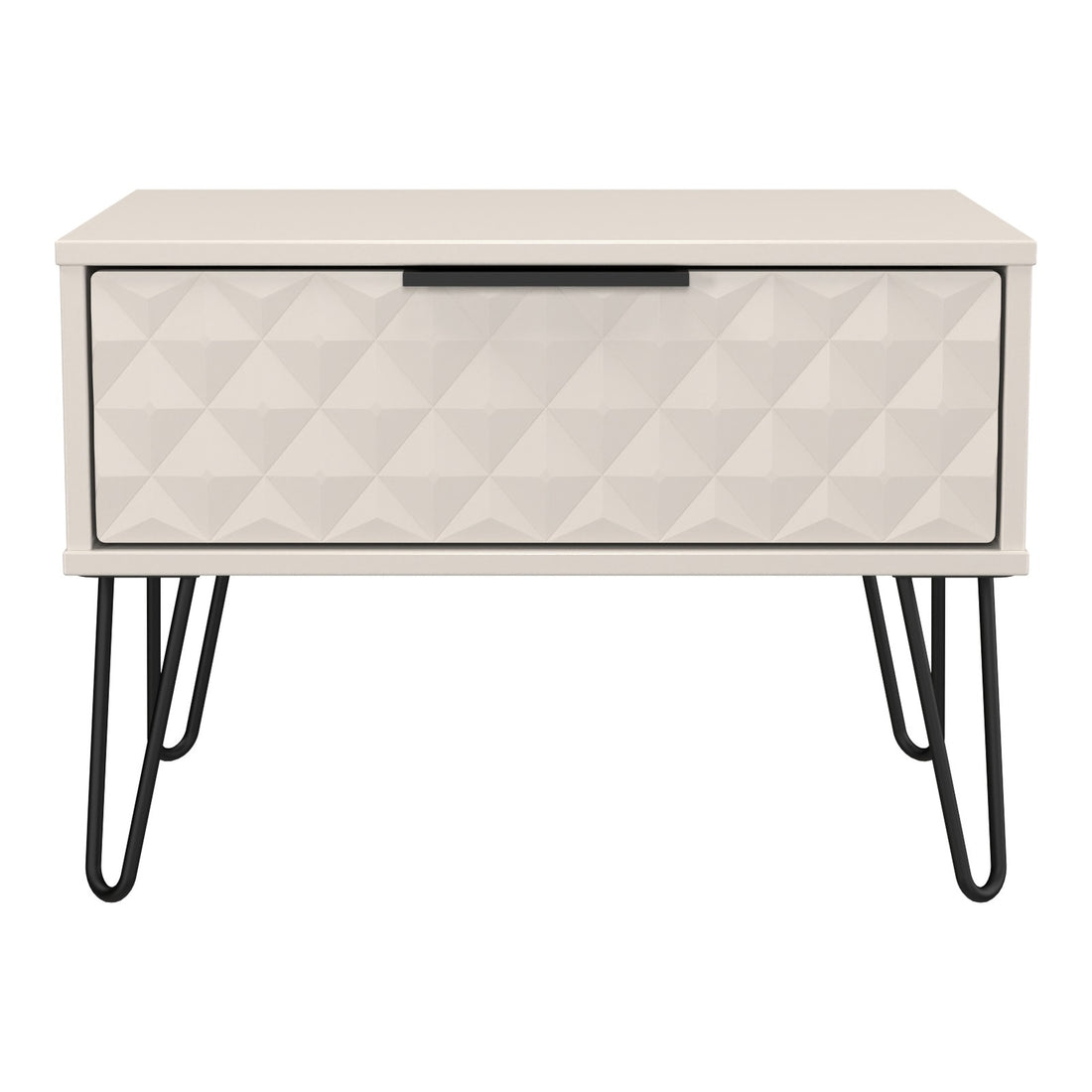 Harlequin 1 Drawer Wide Bedside Cabinet in Kashmir Matt, front view