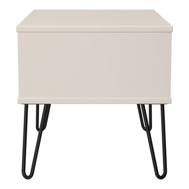 Harlequin 1 Drawer Wide Bedside Cabinet in Kashmir Matt, side view