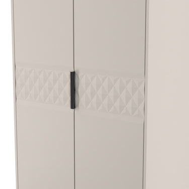 Harlequin 2 Door 2 Drawer Wardrobe in Kashmir Matt, close-up of the diamond-pattern doors