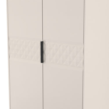 Harlequin 2 Door Wardrobe in Kashmir Matt, close-up of the diamond-pattern doors