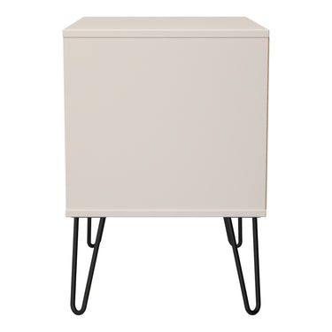 Harlequin 2 Drawer Wide Bedside Cabinet in Kashmir Matt, side view