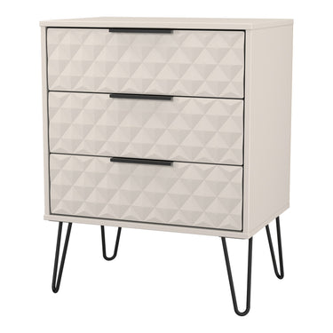 Harlequin 3 Drawer Midi Chest of Drawers in Kashmir Matt, angled view