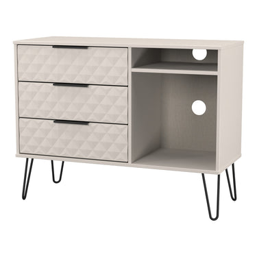 Harlequin 3 Drawer Sideboard in Kashmir Matt, angled view