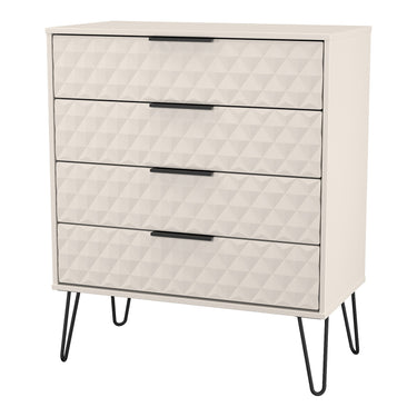Harlequin 4 Drawer Wide Chest of Drawers in Kashmir Matt, angled view