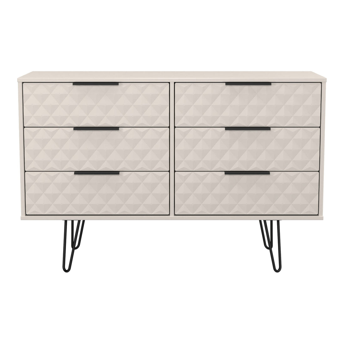 Harlequin 6 Drawer Double Chest of Drawers in Kashmir Matt, front view