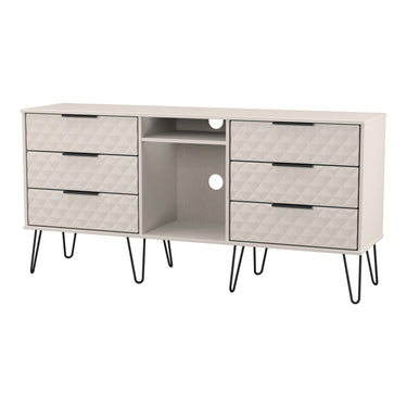 Harlequin 6 Drawer Wide Sideboard in Kashmir Matt, angled view