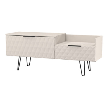 Harlequin Split Level TV Unit in Kashmir Matt, angled view