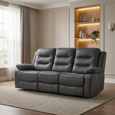 Florence 3 Seater Power Or Manual Recliner Sofa w/ Drop Down Drinks Tray