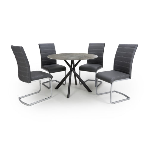 Avesta Grey & 4 Callisto Grey Dining Set