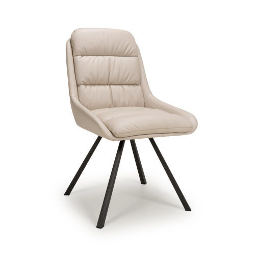 Arnhem Swivel Leather Effect Dining Chair