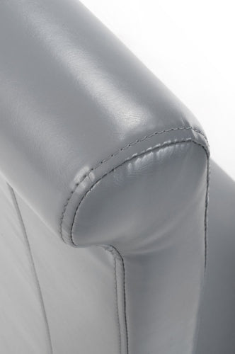 Trista Grey PU Leather High Back Fabric Dining Chair