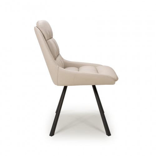 Arnhem Swivel Leather Effect Dining Chair