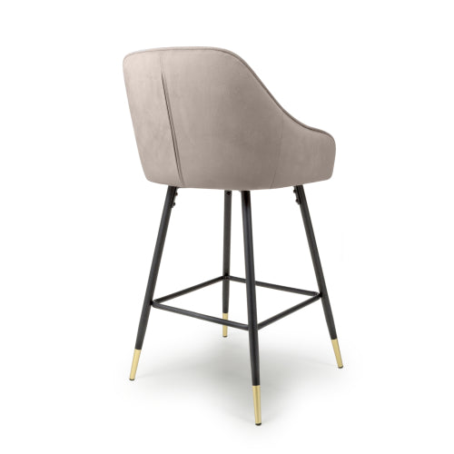 Savanna Brushed Velvet Black / Mink / Grey Fabric Bar Stool