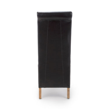 Trista Black PU Leather High Back Fabric Dining Chair