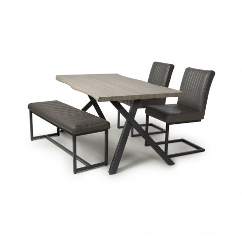 Narvik 1.6m Dining Table and Asher Chairs and Bench Seat