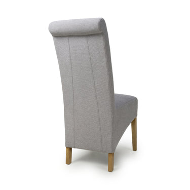 Trista Weave Light Grey High Back Fabric Dining Chair