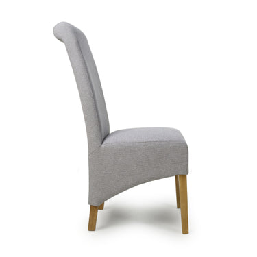 Trista Weave Light Grey High Back Fabric Dining Chair