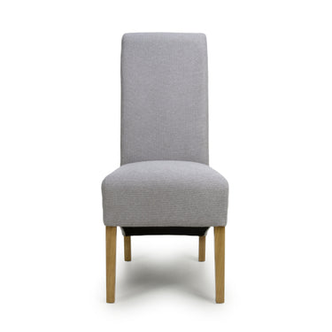 Trista Weave Light Grey High Back Fabric Dining Chair