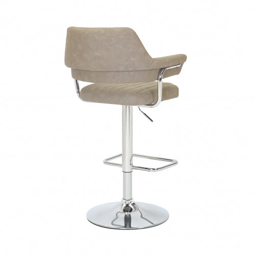 Cortez Leather Effect Fabric Mink / Charcoal / Grey Bar Stool