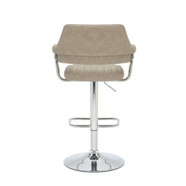 Cortez Leather Effect Fabric Mink Bar Stool