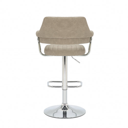 Cortez Leather Effect Fabric Mink / Charcoal / Grey Bar Stool