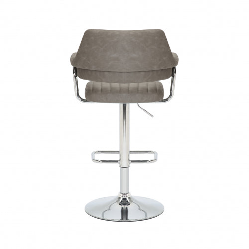 Cortez Leather Effect Fabric Mink / Charcoal / Grey Bar Stool