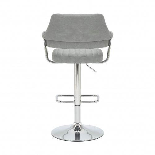 Cortez Leather Effect Fabric Mink / Charcoal / Grey Bar Stool