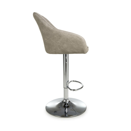 Serena Leather Effect Mink / Grey / Charcoal Bar Stool