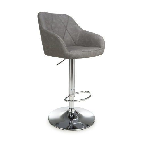 Serena Leather Effect Mink / Grey / Charcoal Bar Stool