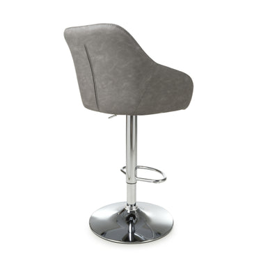 Ivy Leather Effect Charcoal Bar Stool