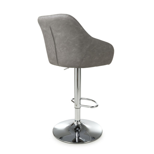 Serena Leather Effect Mink / Grey / Charcoal Bar Stool