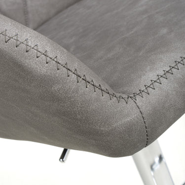 Ivy Leather Effect Charcoal Bar Stool