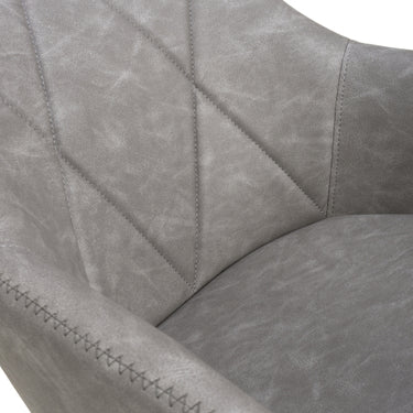 Ivy Leather Effect Charcoal Bar Stool