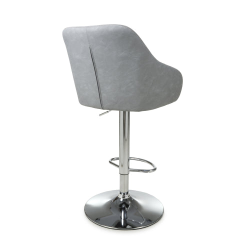 Serena Leather Effect Mink / Grey / Charcoal Bar Stool