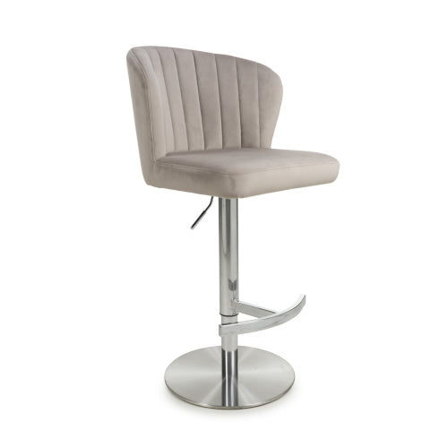 Sigma Brushed Velvet Fabric Bar Stool