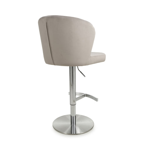 Sigma Brushed Velvet Fabric Bar Stool