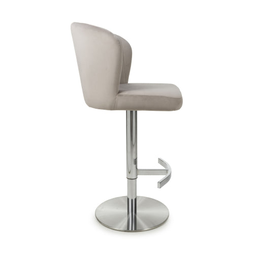 Sigma Brushed Velvet Fabric Bar Stool