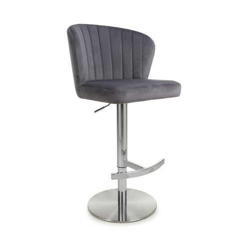 Sigma Brushed Velvet Fabric Bar Stool